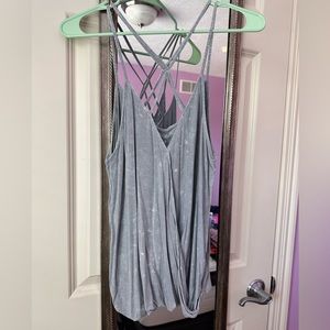 Tank top with strappy back and crossover front